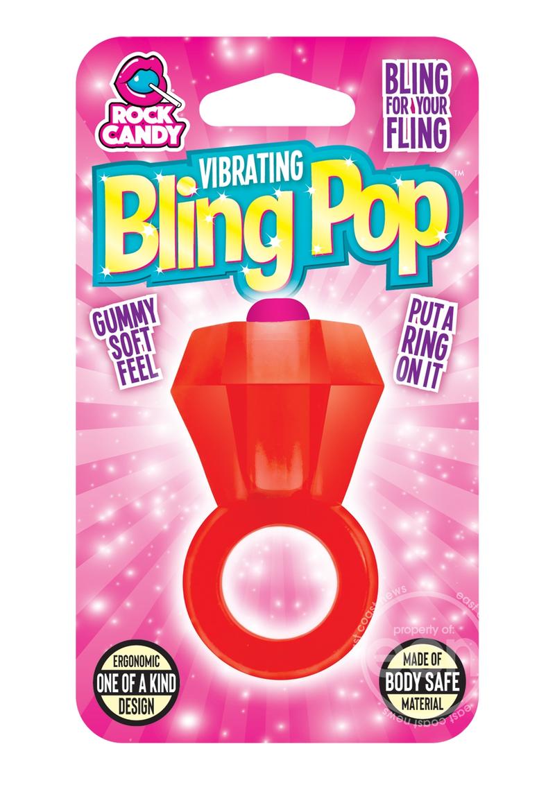 Bling Pop Vibarting Cock Ring - Red