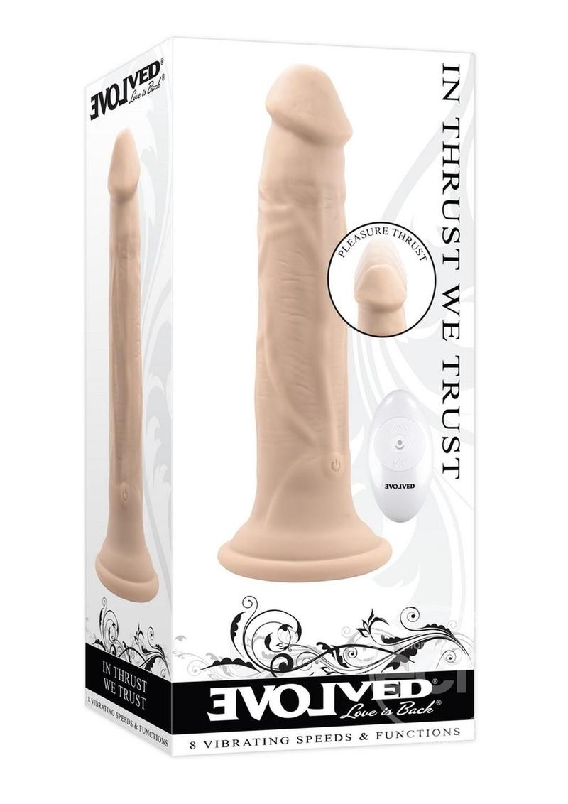 In Thrust We Trust Rechargeable Silicone Dildo with Remote