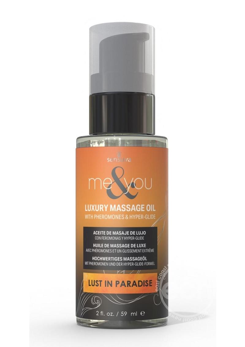 Me & You Pheromone Infused Luxury Massage Oil - Lust in Paradise - 2oz