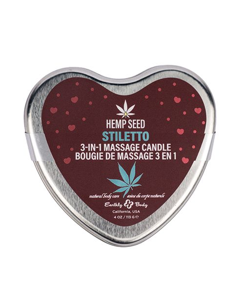 Earthly Body 3 in 1 Massage Heart Candle - 4 oz