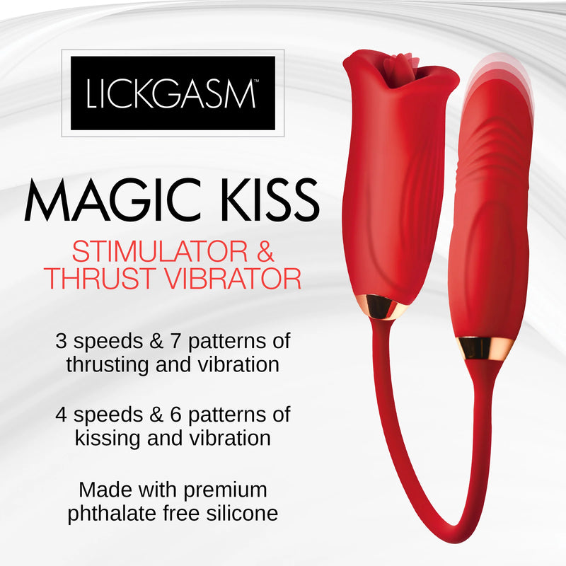 Magic Kiss Kissing Clitoral Stimulator With Thrusting Vibrator