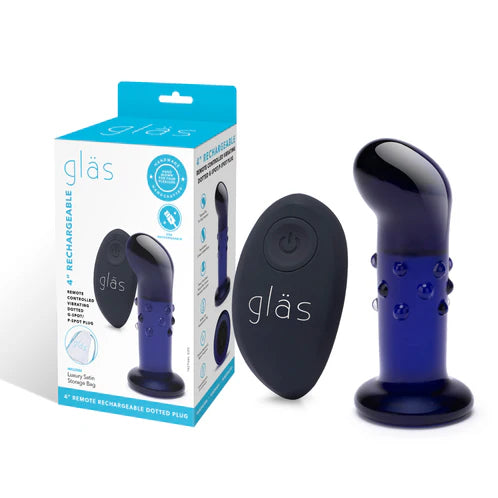 4” Rechargeable Remote Controlled Vibrating Dotted G-Spot/P-Spot Plug