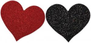 NIPPLICIOUS HEART SHAPED GLITTER PASTIES 2PK