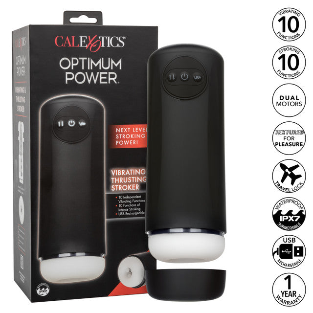 Optimum Power Vibrating and Thrusting Stroker - Black