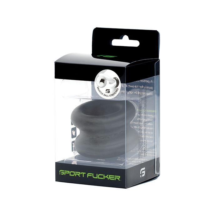 Sport Fucker Silicone Muscle Ball Stretcher - Black