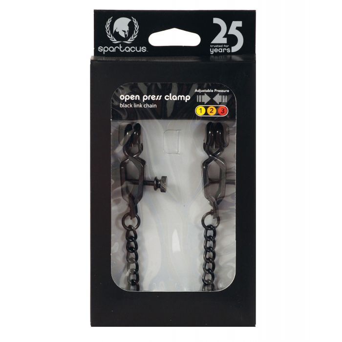 Spartacus Adjustable Alligator Nipple Clamps w/Black Chain