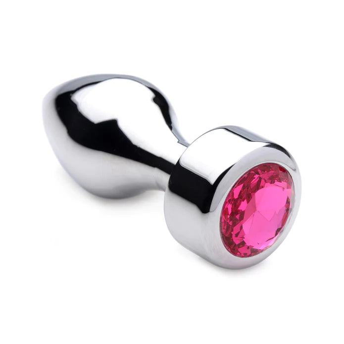 Hot Pink Gem Weighted Anal Plug