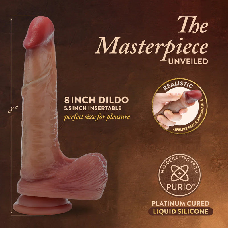 Renaissance - DaVinci - 8 Inch Sliding Foreskin Dildo with Squeezable Balls