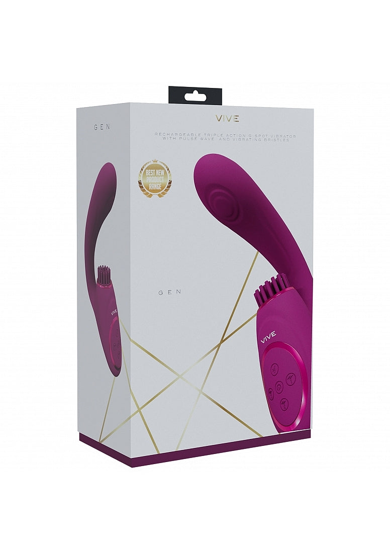 Gen - Triple G-Spot Vibrator with Pulse Wave - Pink