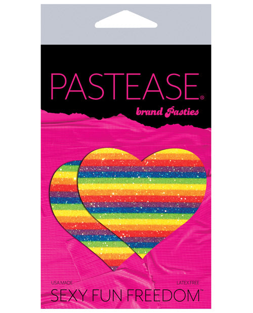 Pastease Glitter Heart Pleather -Rainbow O/S