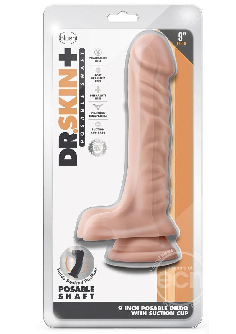 Dr. Skin Plus Posable Dildo with Balls 9in