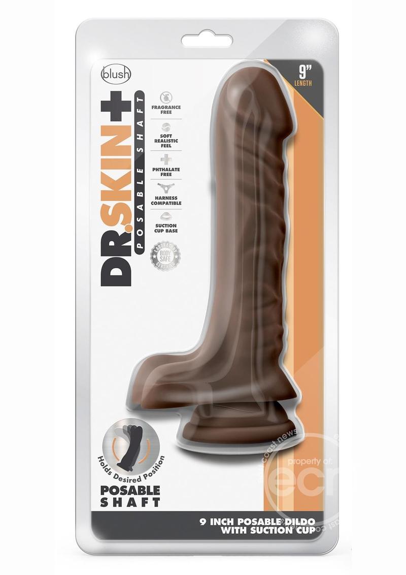 Dr. Skin Plus Posable Dildo with Balls 9in